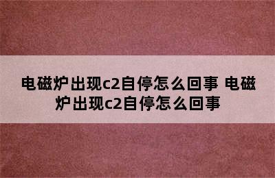 电磁炉出现c2自停怎么回事 电磁炉出现c2自停怎么回事